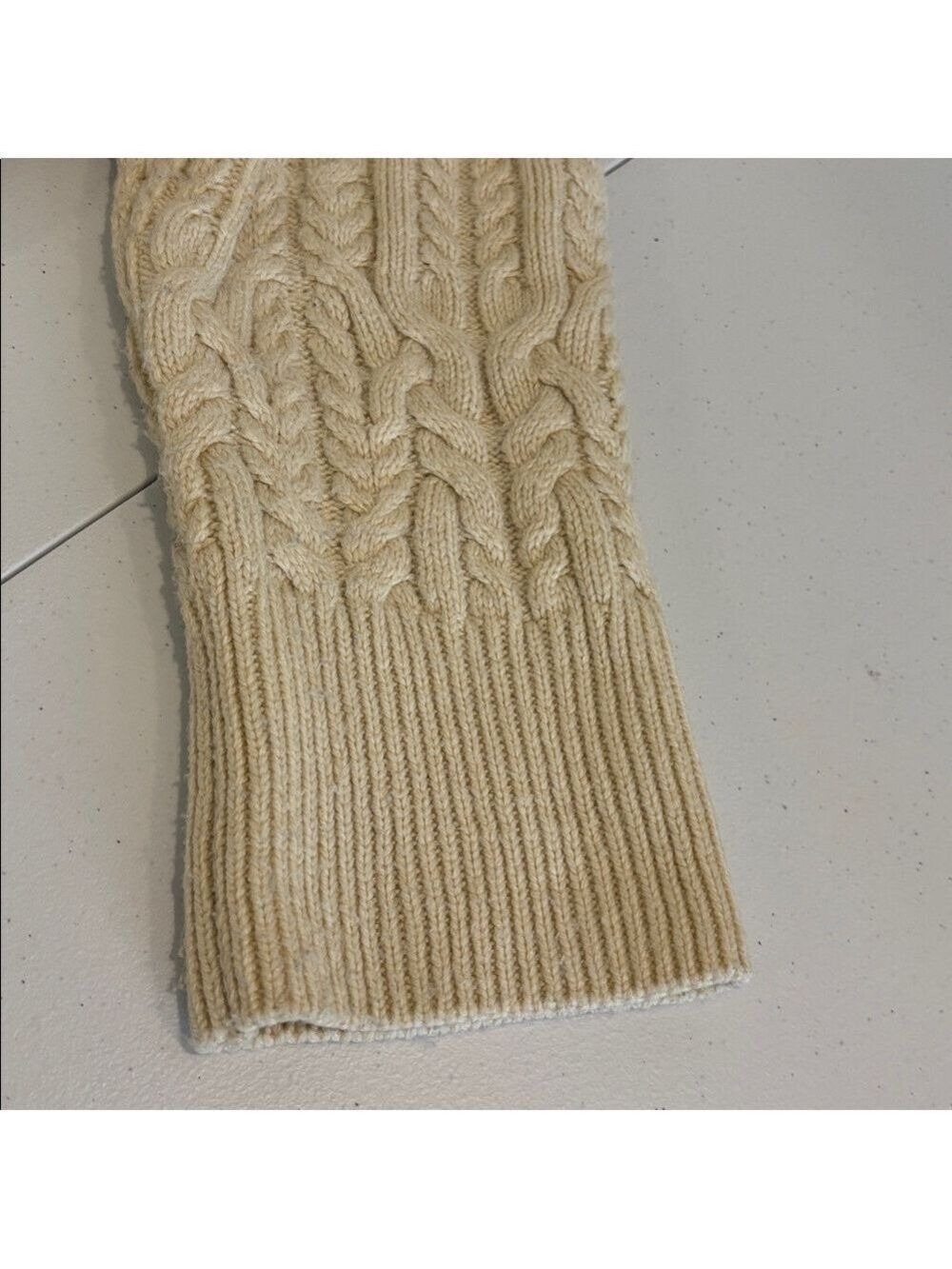 ZARA cable knit sweater When Harry Met Sally style ecru cream medium oversized - Picture 10 of 15